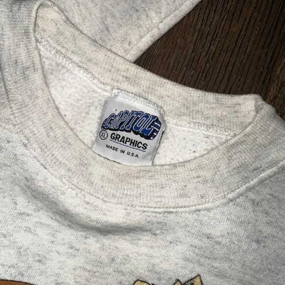 Vtg 1992 NASCAR Capitol Graphic Sweatshirt XL Made In USA Oatmeal 90s - Picture 6 of 7